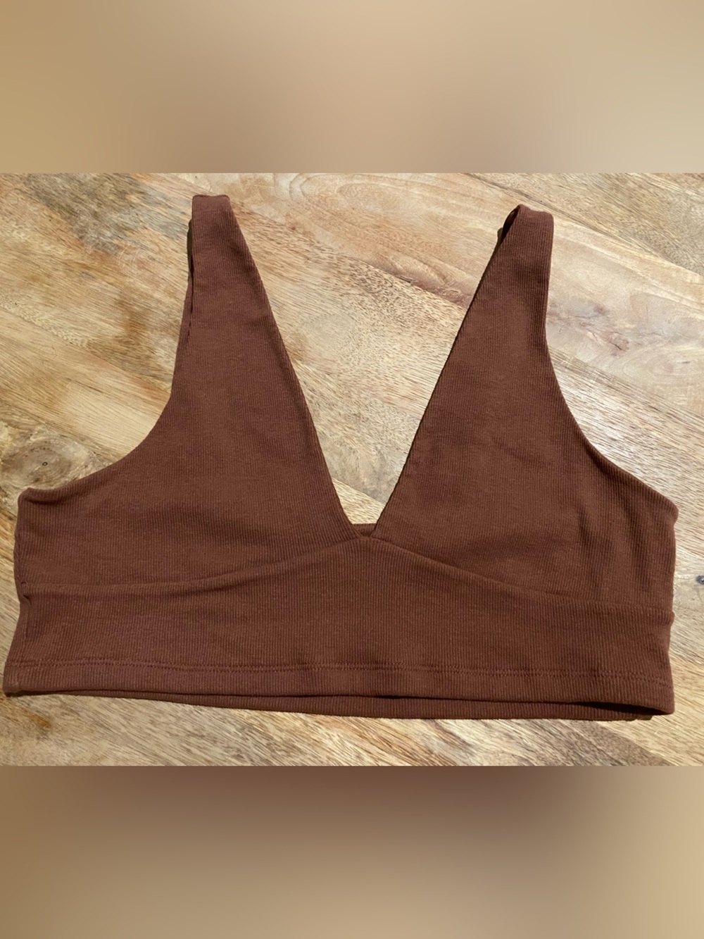 bp Ribbed Scoop Tank in Warm Chestnut
